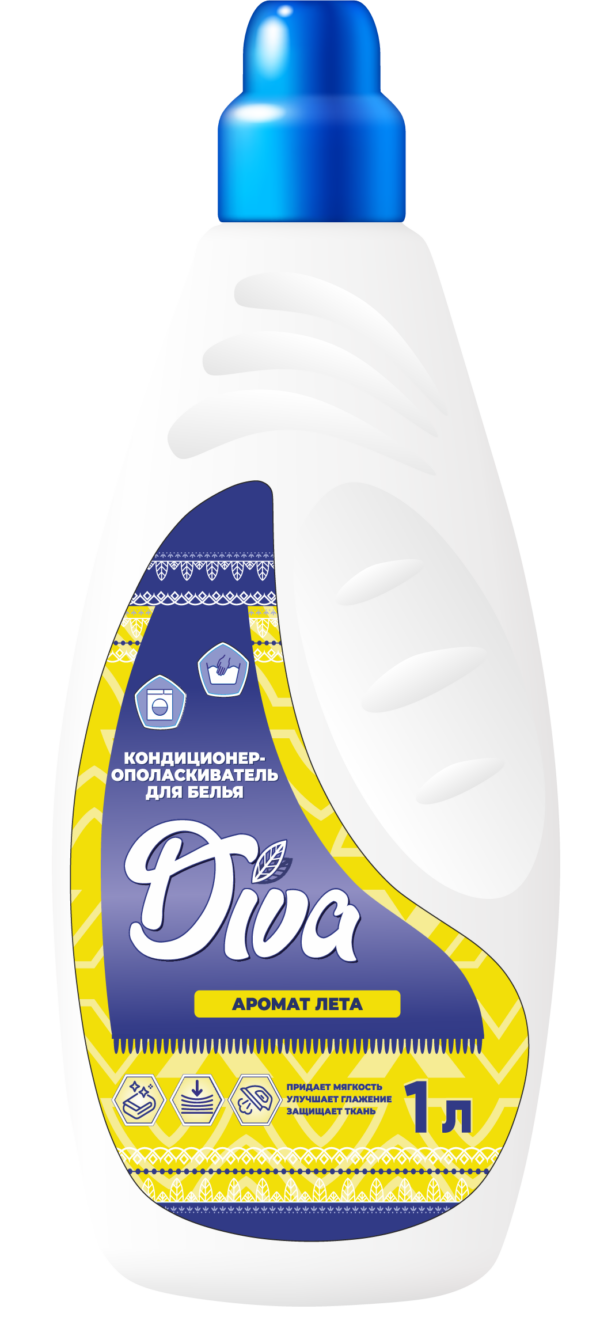 Diva:Кондиционер-ополаскиватель для белья Аромат лета. 1000 мл/1000 г;