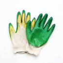 Перчатки трикотажные с 2-м латексным обливом (Зеленые) уп.300 пар