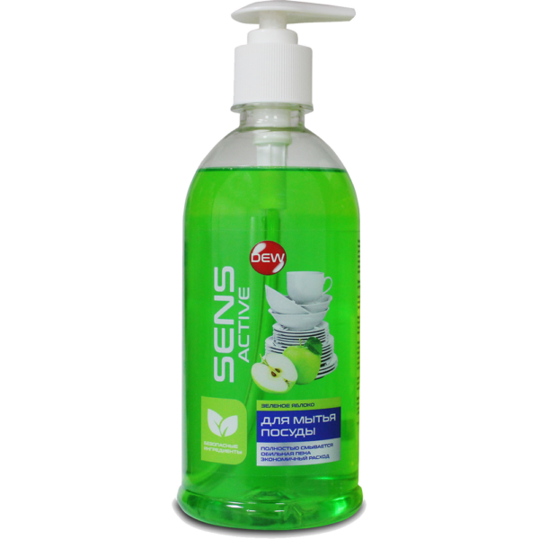 Средство для мытья посуды DEW SensActiv Зеленое яблоко 500мл ПЭТ дозатор
