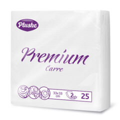 Салфетки бумажные Plushe premium carre, 2 слоя, 25листов, белая/пастель, рамочное, 30в коробке