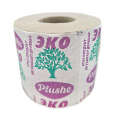 Туалетная бумага Эко Plushe 54м, 1сл/серая/втулка/30шт в уп